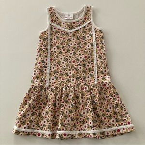 Hanna Andersson 110 Girls 5 Mustard Yellow Floral Dress